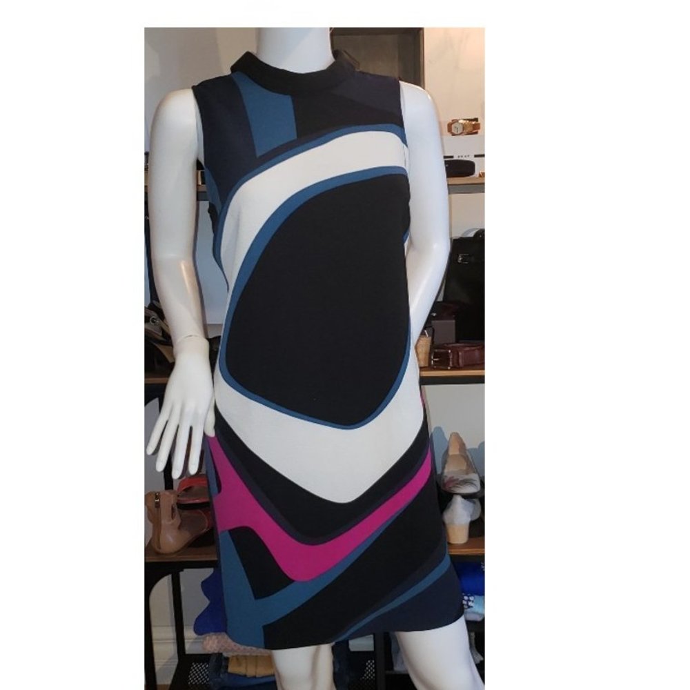 NWOT retro 60's style Mod dress medium abstract geometric